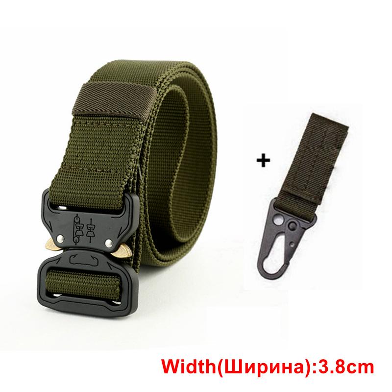 Chiến Thuật Quân Đội Dây Nylon Quân Thắt Lưng Kim Loại Khóa 125/135/145CM Cứu Sinh Huấn Luyện Săn Bắn Molle chiến Đấu Thắt Lưng Nam