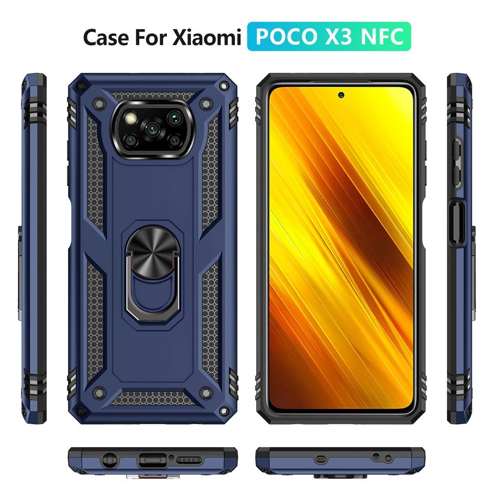 Ốp lưng cho Xiaomi Poco X3 Pro NFC chống sốc 2 lớp kèm nhẫn iring làm giá đỡ