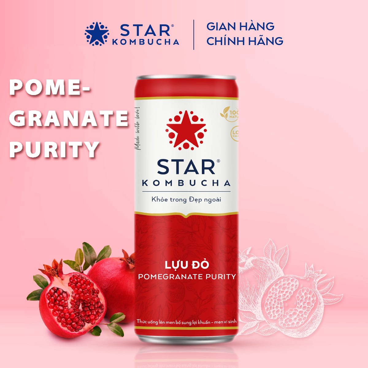 Combo 3 Lốc 4 lon trà STAR KOMBUCHA mix vị