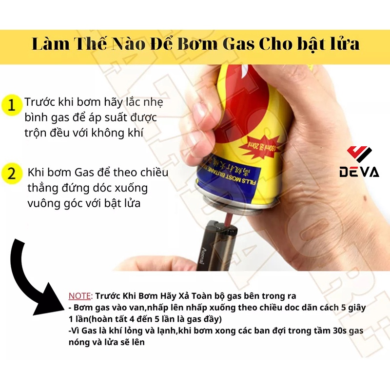 Combo 2 Bình bơm Gas Mini Đầu Nhỏ Chuyên Dụng Bơm/Nạp/Sạc Hộp Lửa Bật Quẹt Các Loại Chính hãng BLUE Hàn Quốc bình 150 gram