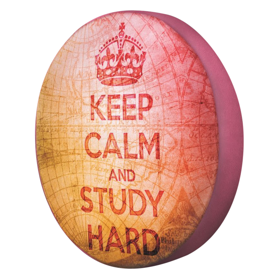 Gối tròn Keep calm and study hard - GOVT011