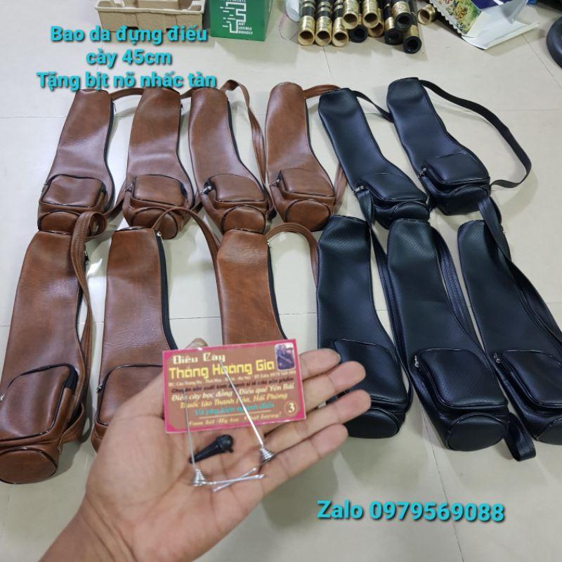 Bao da đựng điêu cày du lịch 45cm ko chân Tặng kèm bịt nõ và nhấc tàn
