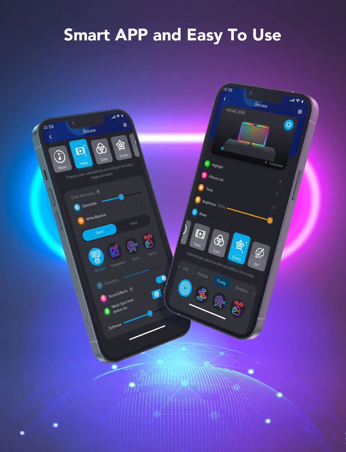 Đèn LED RGB Gaming Govee DreamView G1 Gaming Light H604B | Đèn cho không gian chơi game, giải trí | Chuyển màu theo màn hình