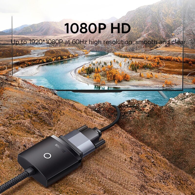 Bộ Chuyển Đổi HDMI VGA 2 Chiều Baseus AirJoy Series 2-in-1 Bidirectional HDMI Switch Support 4K60Hz/ 2k120Hz - Hàng Chính Hãng