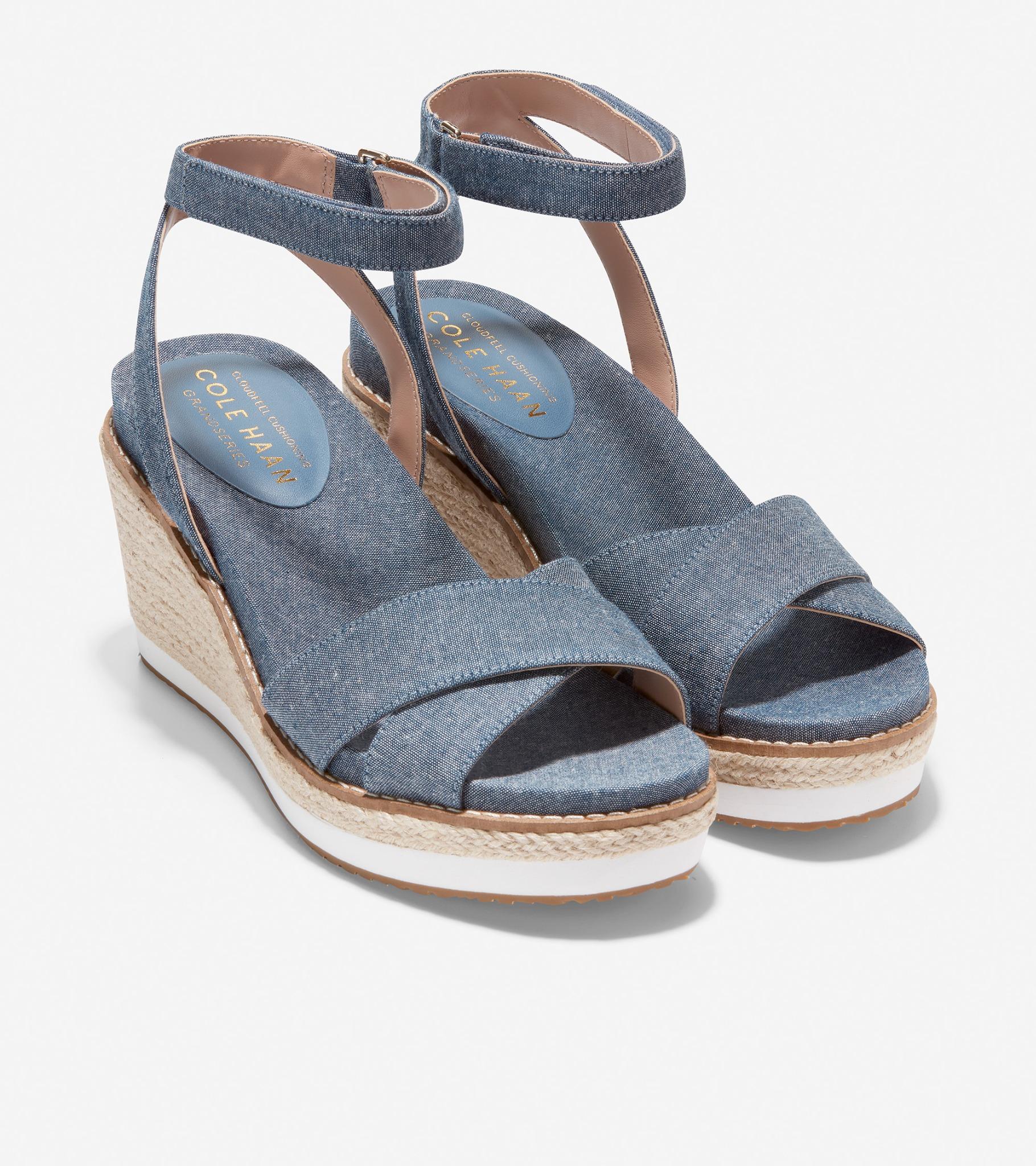 GIÀY ĐẾ XUỒNG COLE HAAN NỮ CLOUDFEEL ESPADRILLE WEDGE SANDAL 75