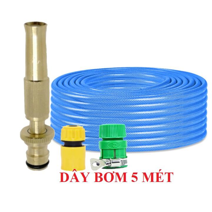 Bộ dây vòi xịt nước rửa xe, tưới cây . tăng áp 3 lần, loại 3m,5m 206587 cút sập,nối vàng+ tặng mở chai