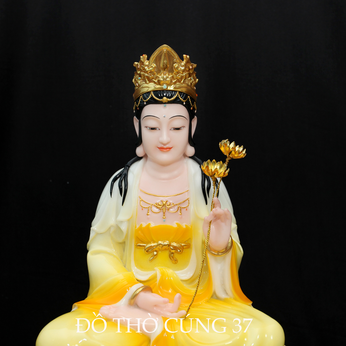 [ CAO 30 CM  ] Tượng Đại Thế Chí  Bồ Tát Áo Vàng [ Bột đá cao cấp ]