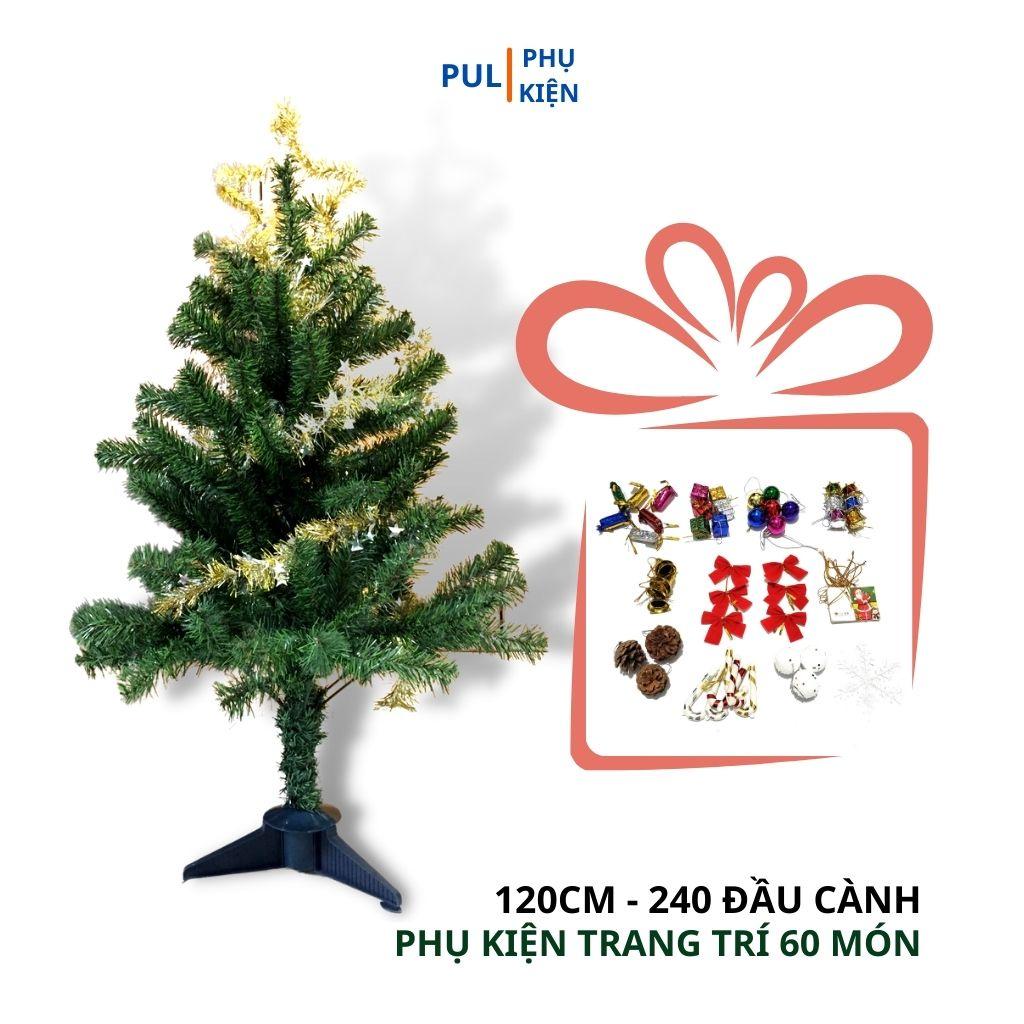 Cây thông noel xanh 1m2 kèm phụ kiện trang trí giáng sinh