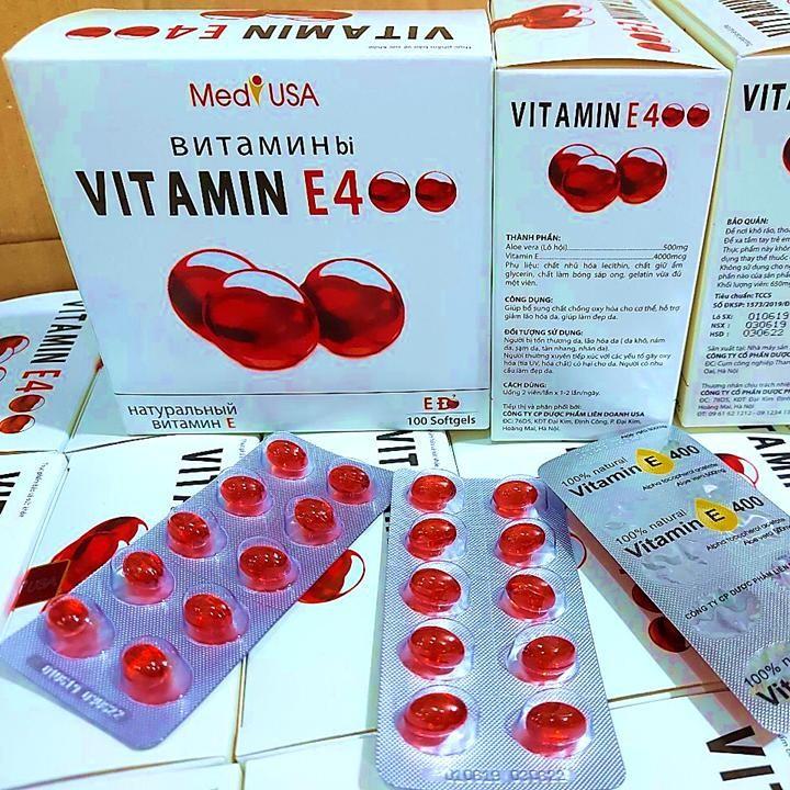 Viên Uống Vitamin E đỏ 4000mcg đẹp da, chống lão hoá, 500mg (hộp 100 viên)