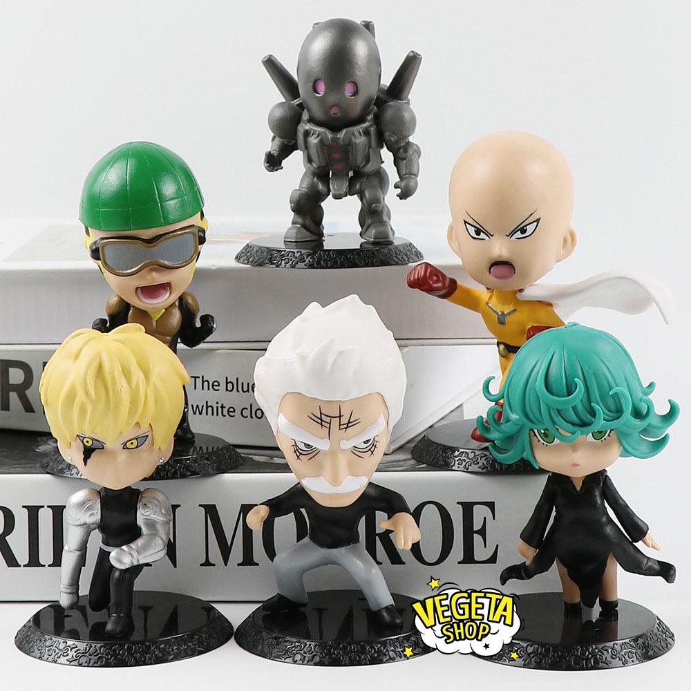 Mô hình One Punch Man - Saitama Genos Tatsumaki Lốc xoáy Bang Metal Knight Hiệp sỹ kim loại Mumen Rider - Cao 8~10,5cm