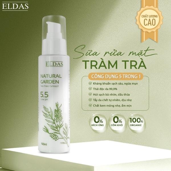 Combo Nước tẩy trang ELDAS cho da nhạy cảm 250ml &amp;amp; Sữa rửa mặt ELDAS dạng GEL Tinh chất TRÀM TRÀ 120ml