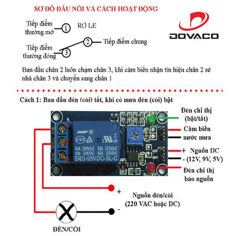 Mạch công tắc cảm biến nước mưa