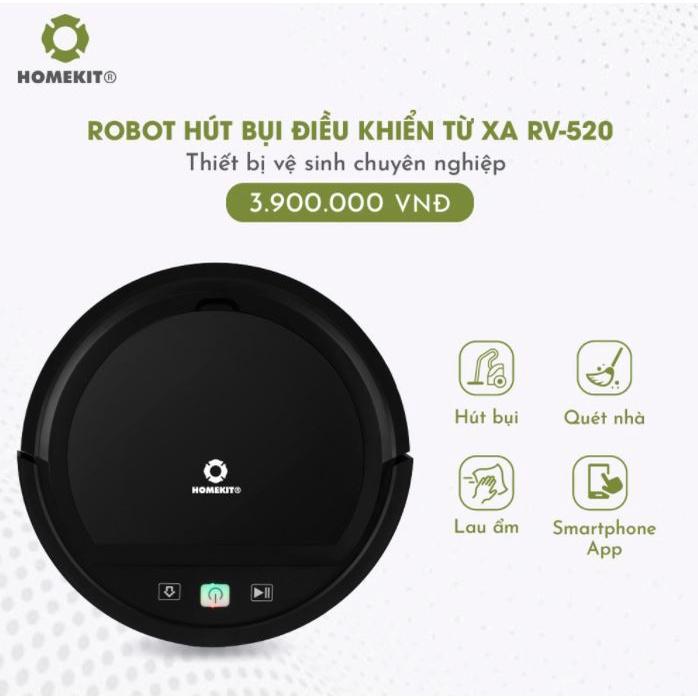 Robot hút bụi lau nhà điều khiển từ xa HOMEKIT RV-520 6 tính năng, kết nối app điện thoại Tuya Smart - Hàng chính hãng