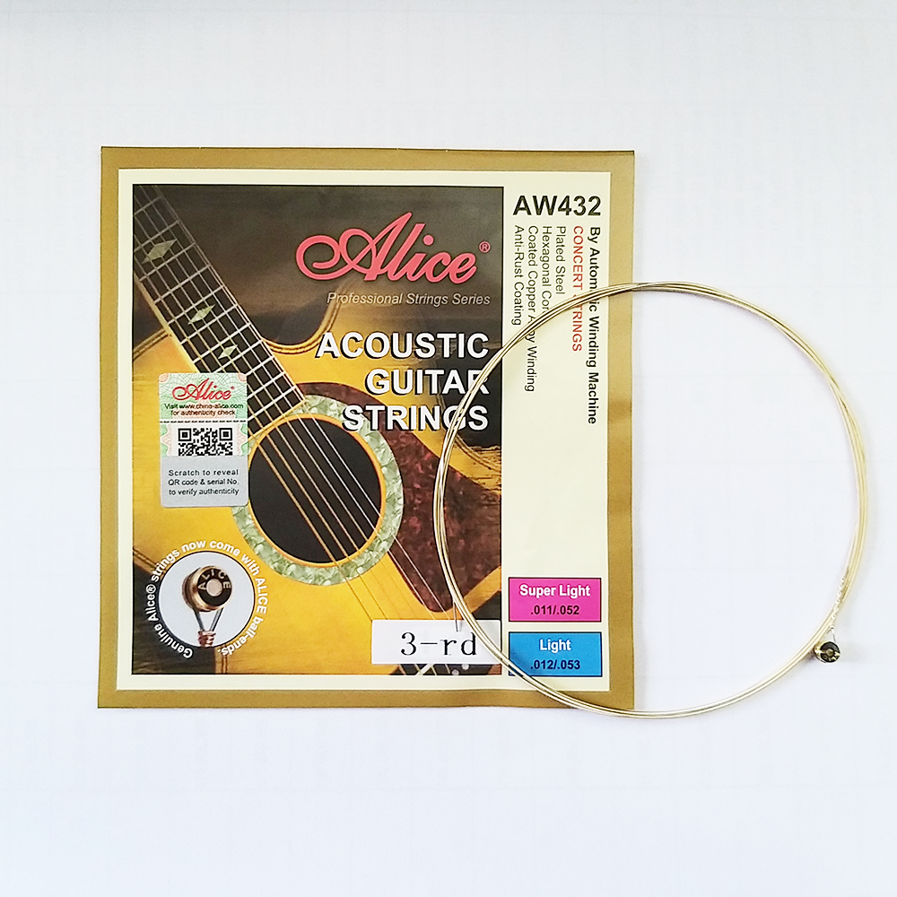 Dây Đàn Guitar Acoustic Alice AW432 Size 11 ( Có Dây Lẻ Số 1, Số 2, Số 3 Và Bộ 6 Dây )