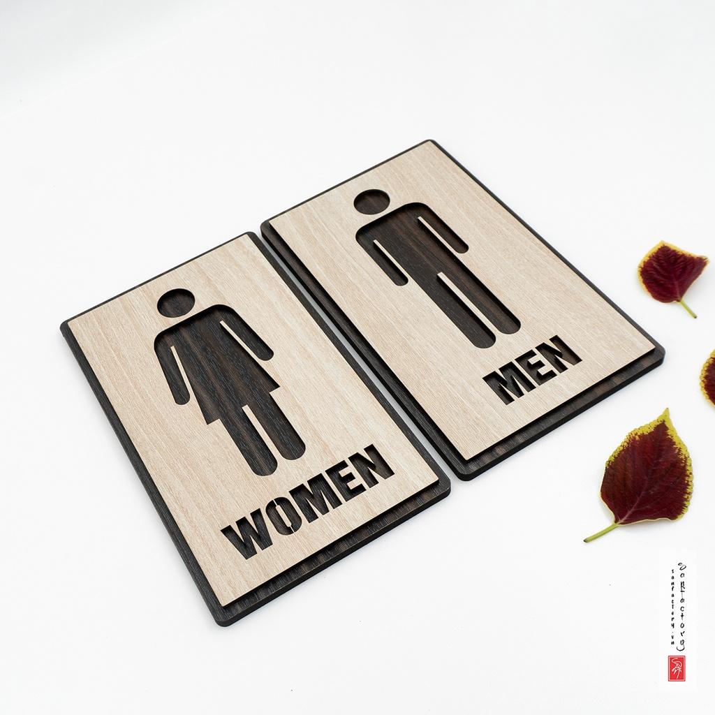Cặp bảng Women Men dán cửa chỉ dẫn nhà vệ sinh nam nữ mẫu SAN-TL09