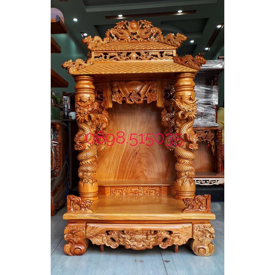 Bàn thờ thần tài mái ngói Cao Cấp 81 x 147cm - Đồ Gỗ Vinh