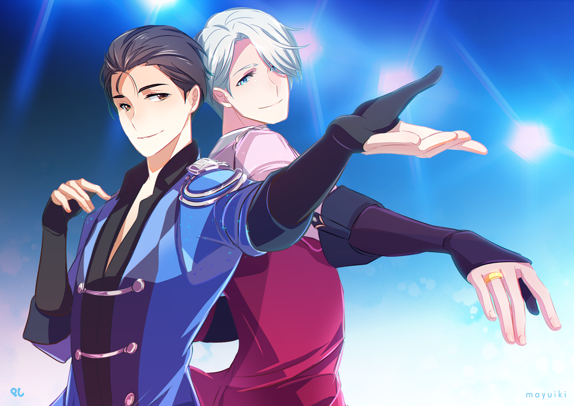 Tranh poster Yuri On Ice khổ A4 sét 3 tấm ngẫu nhiên   - Victuuri