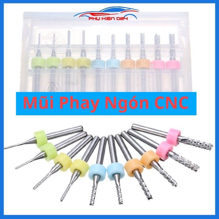 Mũi phay ngón CNC kích thước tùy chọn1.2mm, 1.5mm, 2mm, 2.5mm, 3mm
