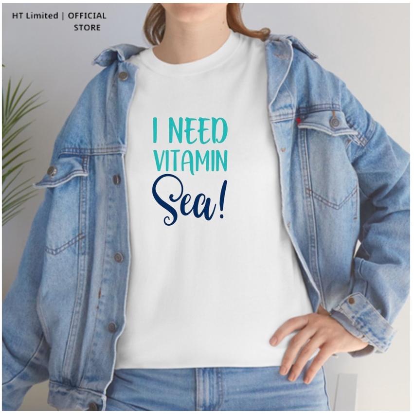 Áo thun thiết kế Unisex họa tiết I need vitamin Sea basic local brand, Cotton Cao Cấp 100%