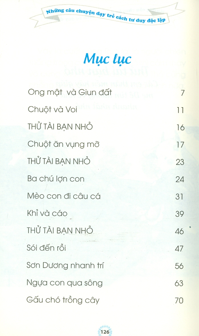 Những Câu Chuyện Dạy Trẻ Cách Tư Duy Độc Lập