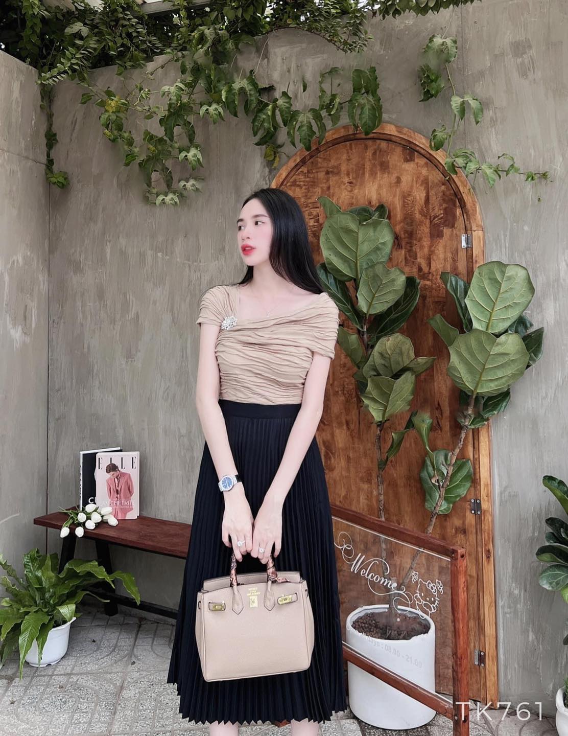 [CÓ 3 MÀU] Áo thun gợn sóng lệch vai