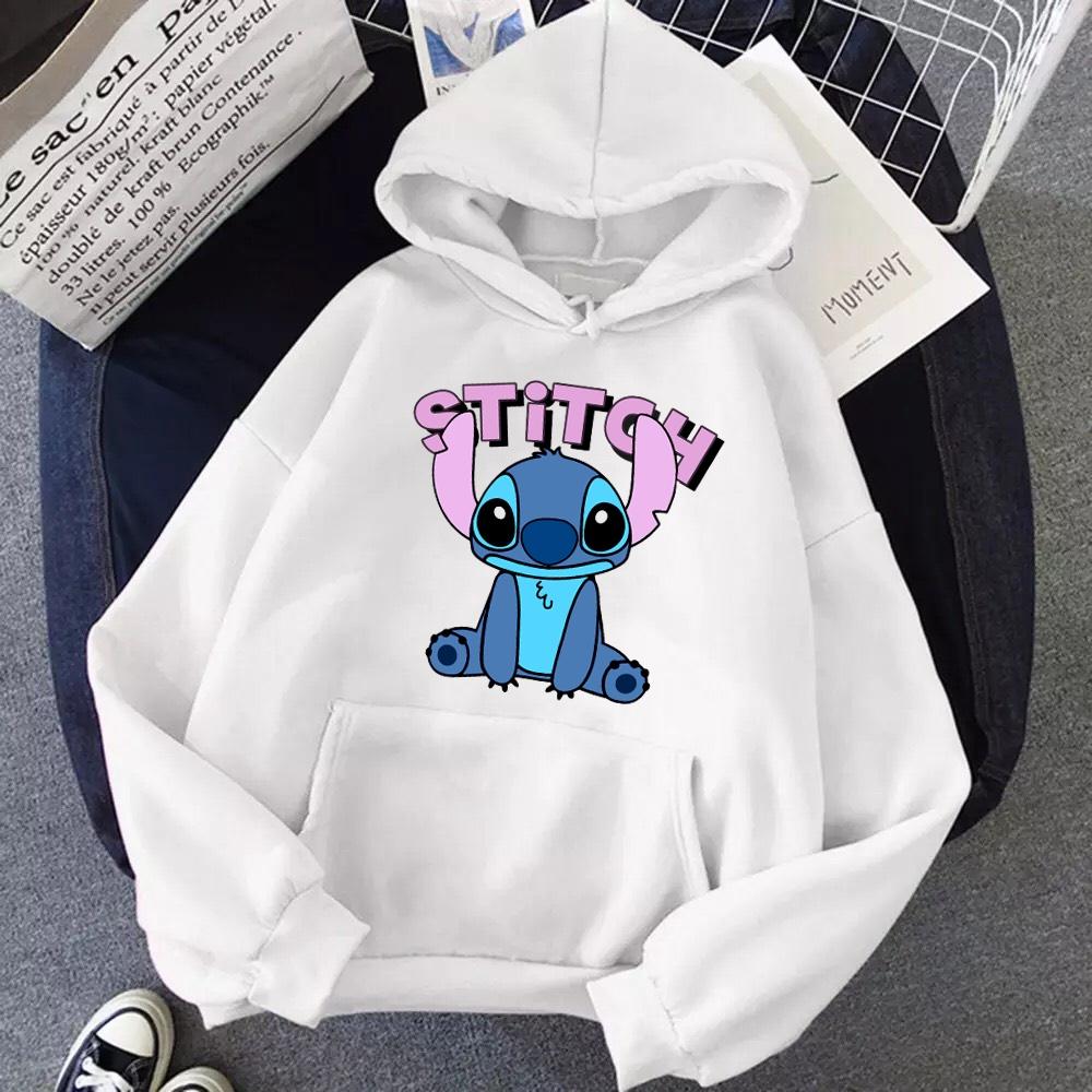 ÁO HOODIE NỈ UNISEX NAM NỮ IN STITCH CÓ KÈM CLIP THẬT