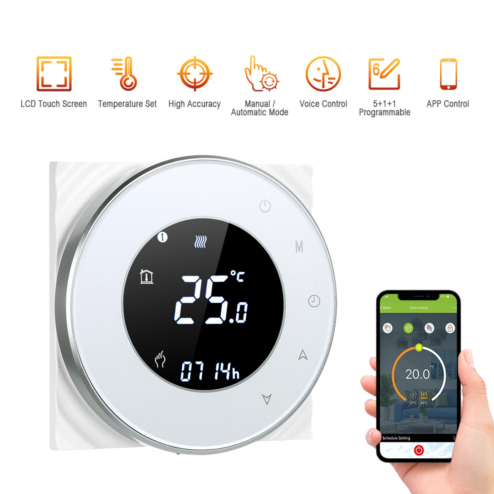95-240V Wi-Fi Smart Thermostat Programmable Electric Heating Thermostat Temperature Controller Voice APP Control