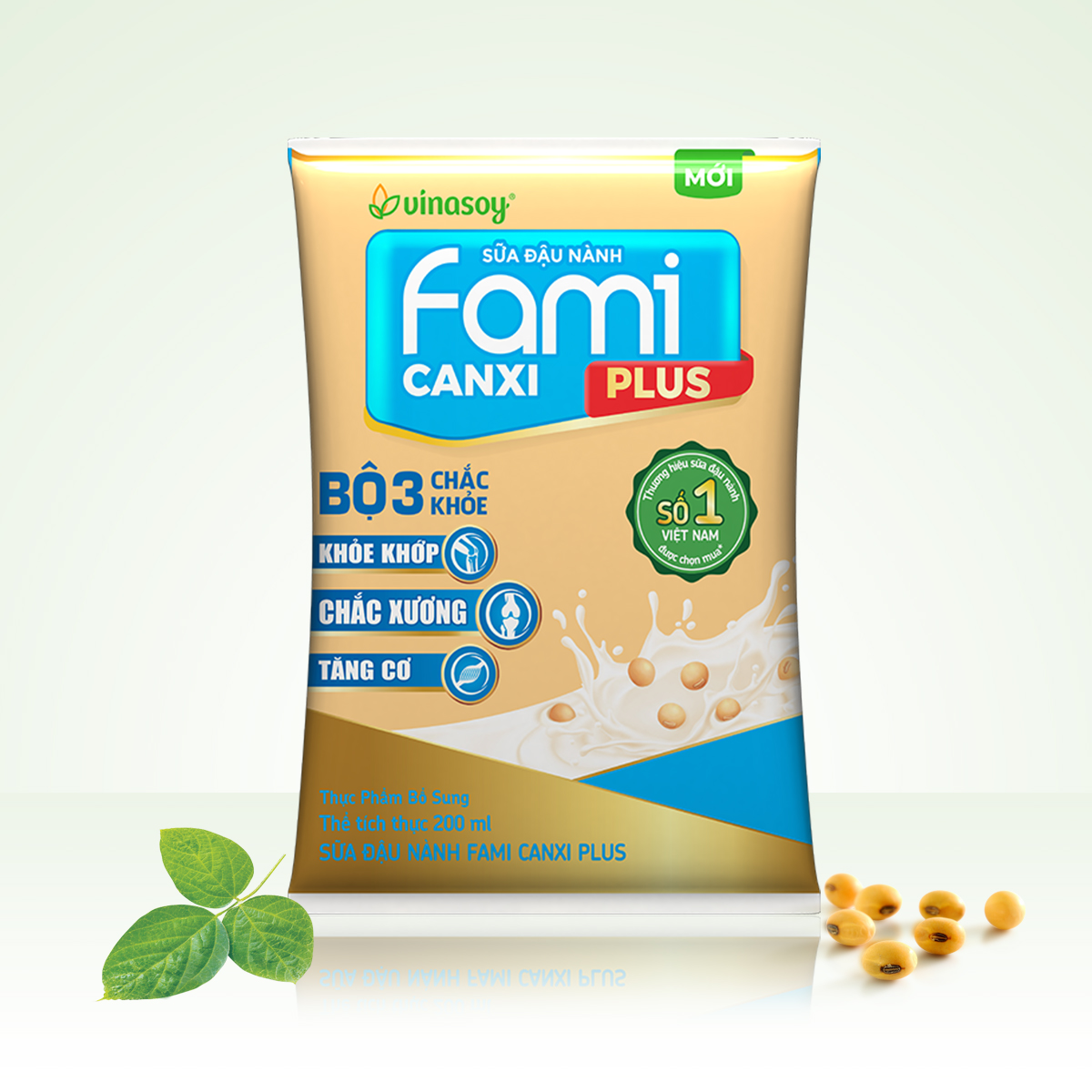 Thùng sữa đậu nành Fami Canxi Plus  bịch (200ml x 40 bịch)