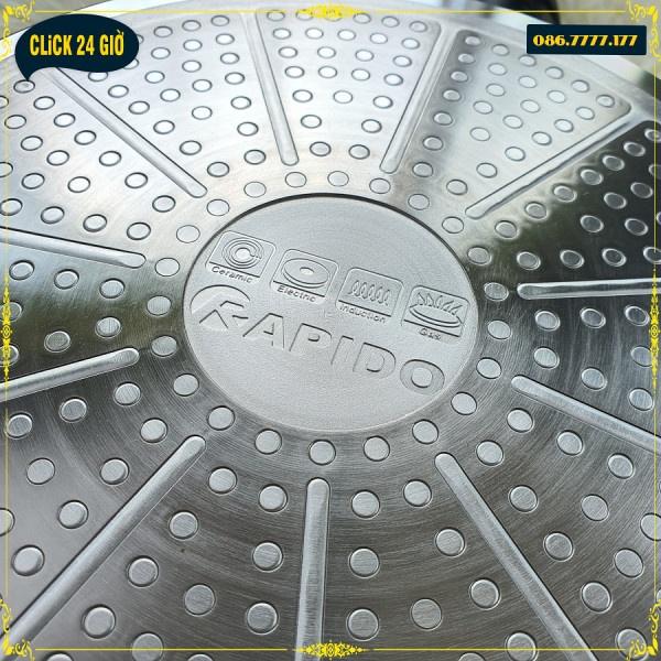 Chảo Chống Dính Bếp Từ Và Mọi Loại Bếp, Chảo Từ Men Đức Rapido 30cm Đáy Phẳng - Hàng Cao Cấp