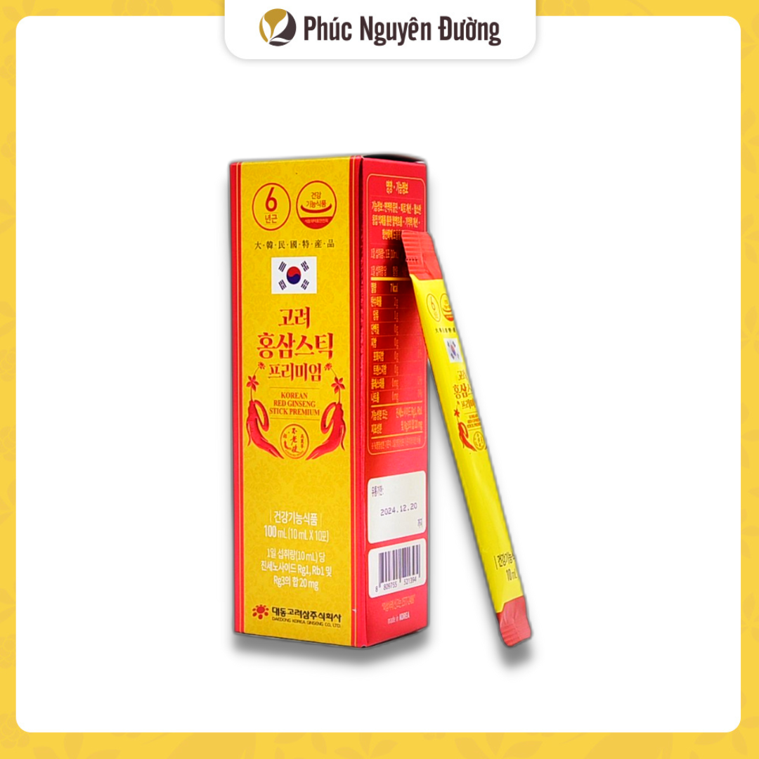 Tinh chất hồng sâm Hàn Quốc Premium Stick Daedong Korea Ginseng, điều hòa huyết áp, cải thiện giấc ngủ, tăng cường đề kháng