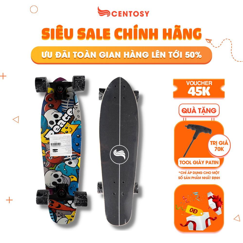 Ván Trượt Skateboard Người Lớn, Trẻ Em Centosy Penny Cruise - In Hình, Mặt Nhám Chống Trơn