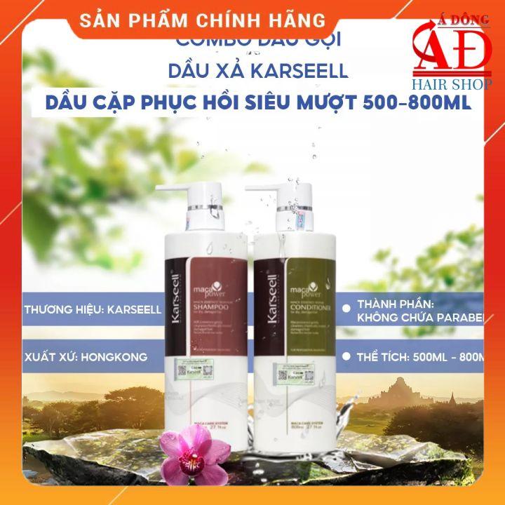 Bộ dầu Gội xả Karseell Collagen phục hồi mềm mượt sạch gàu ngăn rụng tóc 500/800ml