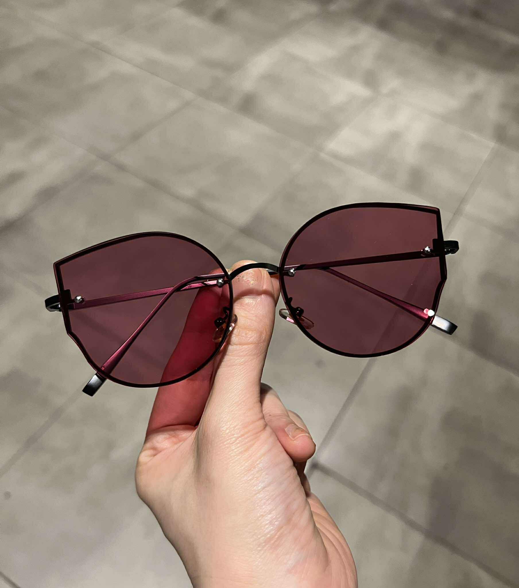 Kính râm Mắt mèo màu hồng thời trang ulzzang