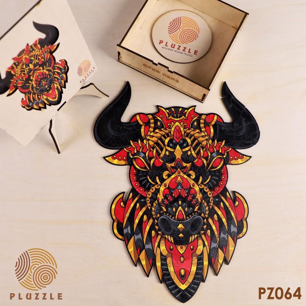 PLUZZLE Bộ xếp hình gỗ thông minh puzzle đồ chơi ghép hình - Con Bò – PZ064