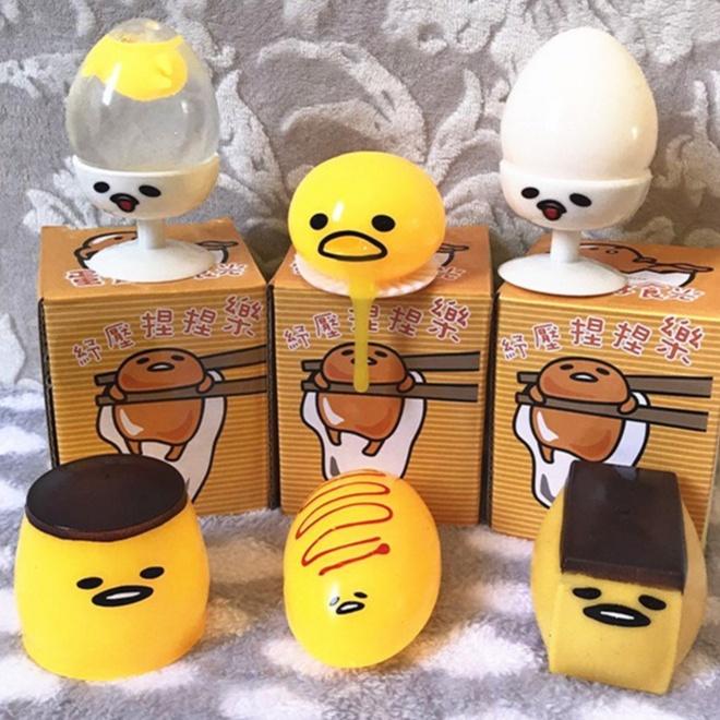 (4 MÀU) Trứng Biến Thái Hút Nhả Slime Anh nôn ọe đồ chơi Gudetama cực thú vị