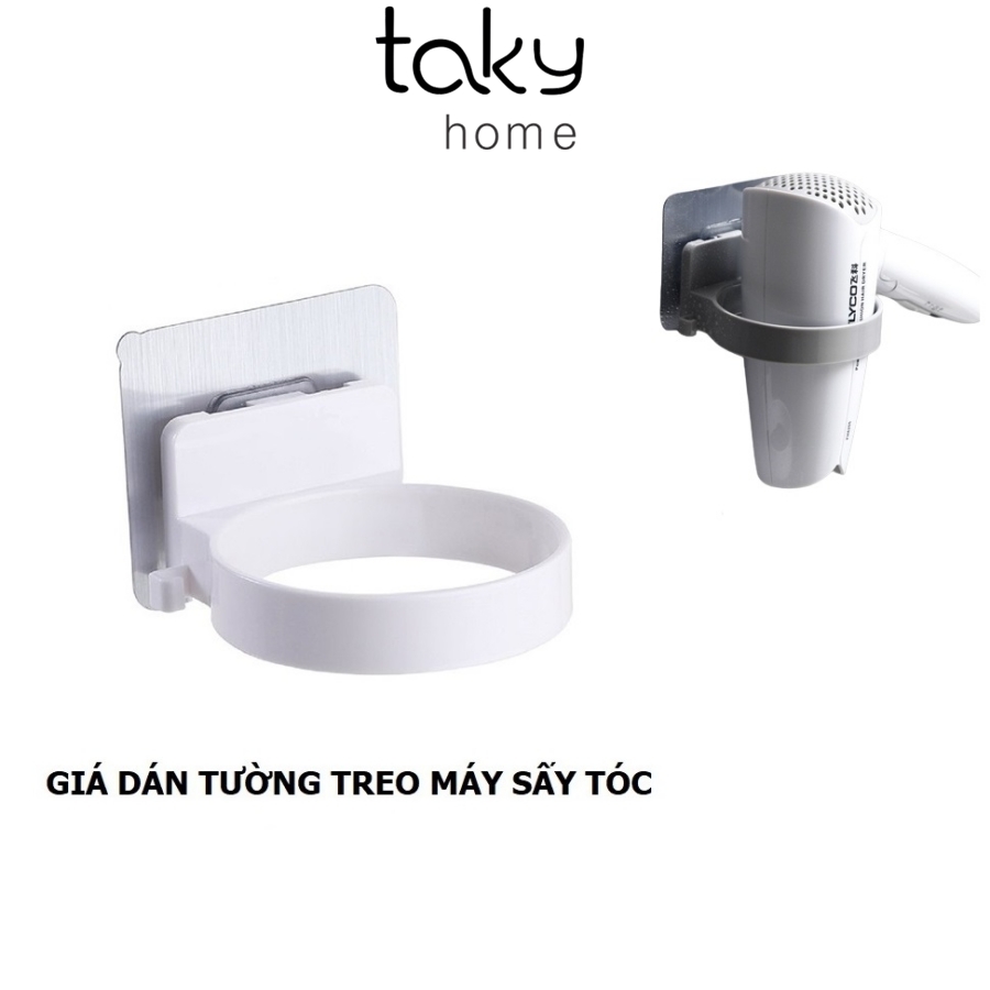 Giá Dán Tường Hiện Đại, Kệ Dán Tường Để Máy Sấy Tóc Đa Năng, Dùng Cho Nhà Tắm Tiện Dụng, Khô Ráo, Sạch Sẽ. TakyHome 4021