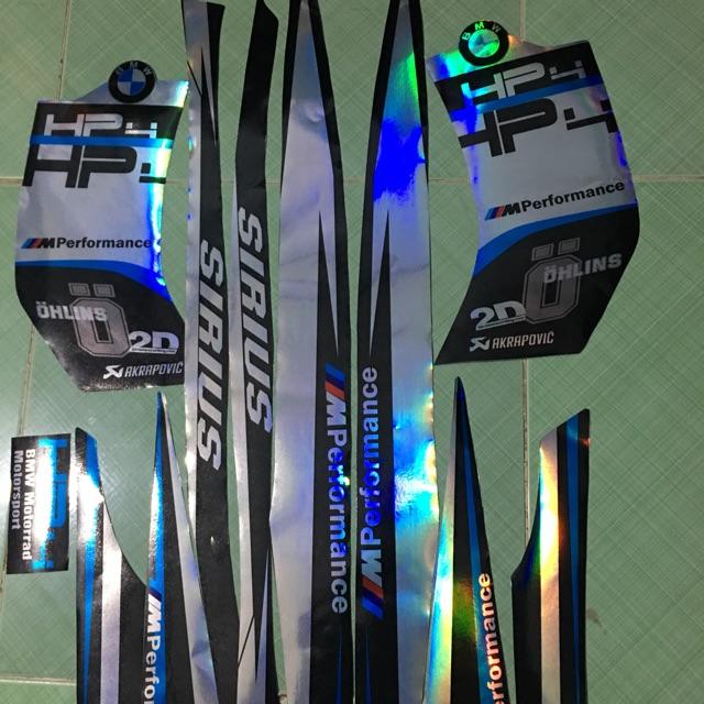 Tem sirius fi HP4 đen bạc xanh crom