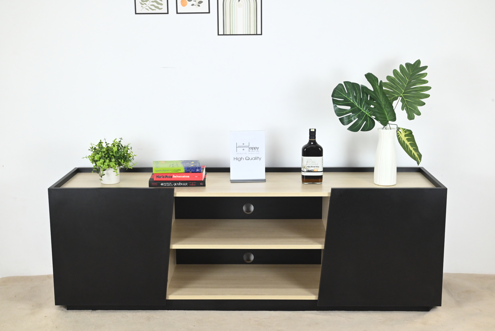 [Happy Home Furniture] VIGGO, Kệ TV 2 cửa mở, 160cm x 40cm x 54cm ( DxRxC), KTV_048
