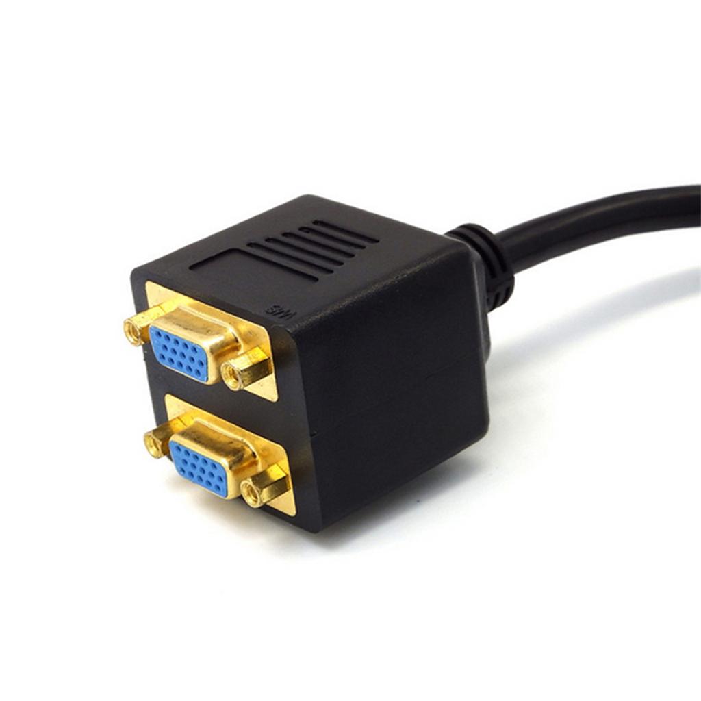 24+5 DVI-I Single Link Male to Dual VGA Ports Splitter Video Cable Adapter 0.25M/0.8FT