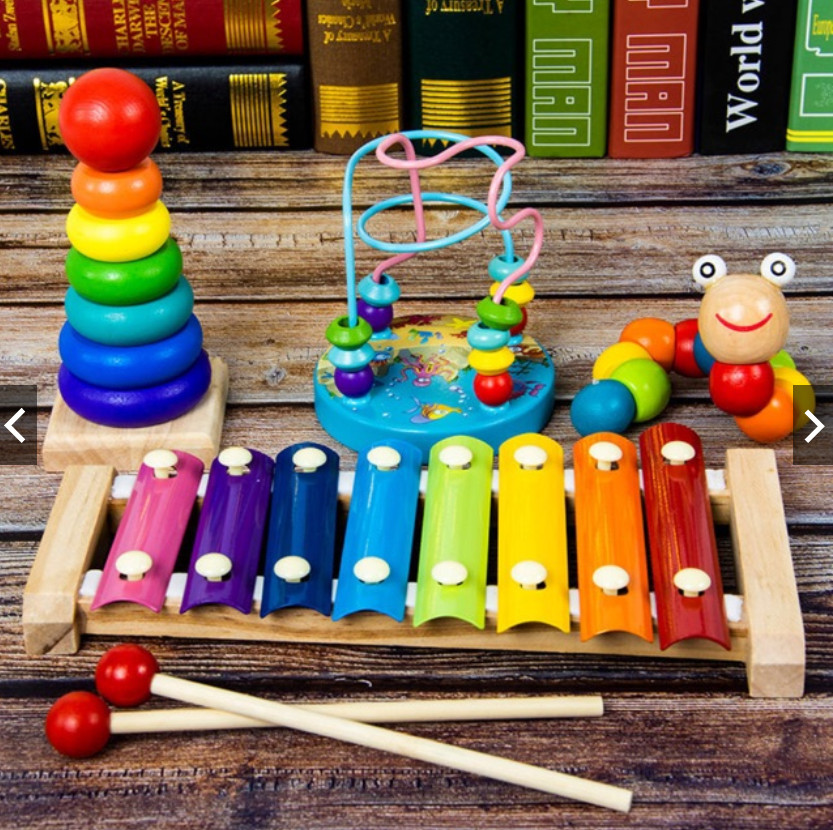 Combo 6 món đồ chơi gỗ montessori, phát triển trí tuệ
