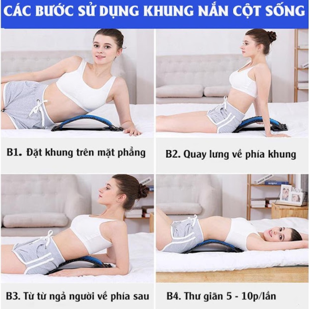 Dụng cụ hỗ trợ nắn chỉnh cột sống massage lưng định hình cột sống giúp chống gù lưng thoái hoá thư giãn dễ dàng tháo lắp chịu lực cao