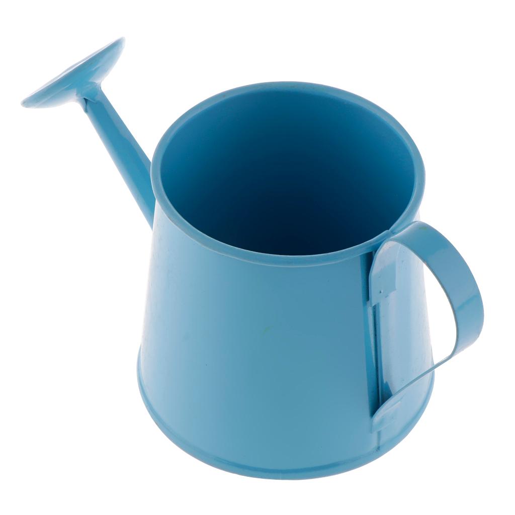 Pastoral Style Colorful Tin Flower Pot Mini Bonsai Watering Can Pot