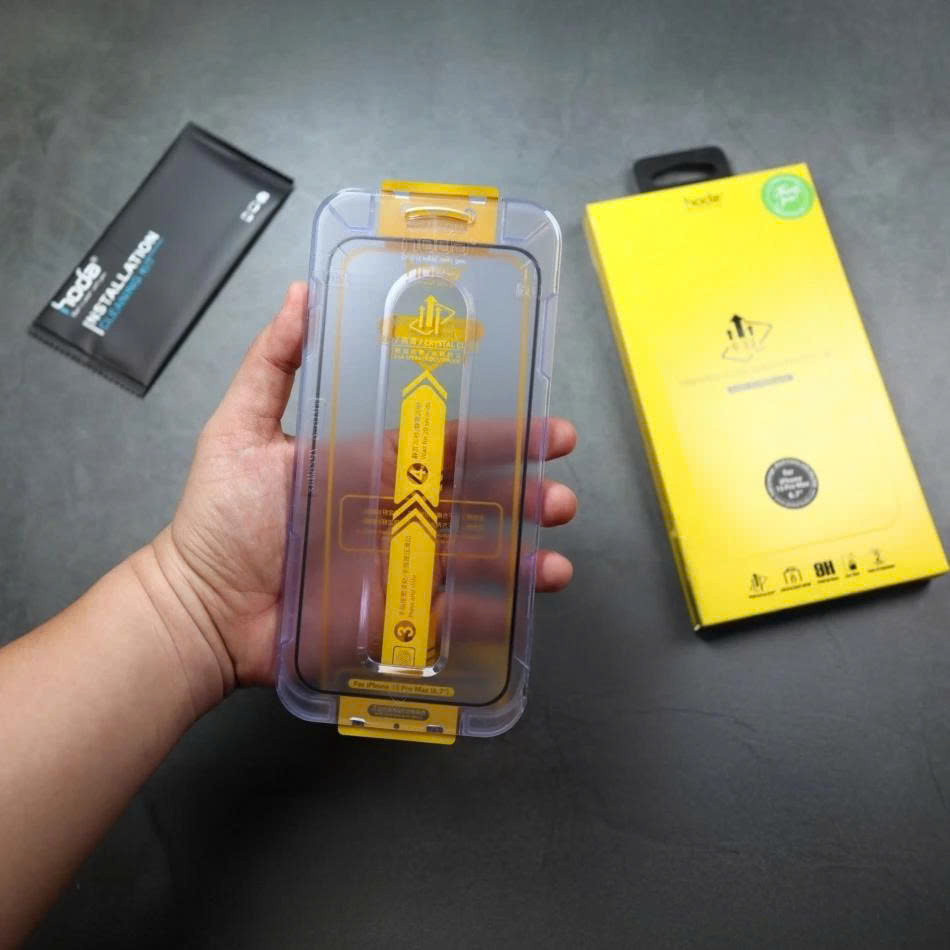 Kính Cường Lực HODA 0.33mm Cho iPhone 16 / 15 / 14 / 13 / 12 Series (Pro / Pro Max / Plus / 16E) – Độ Trong 4K, Full Màn - Hàng nhập khẩu