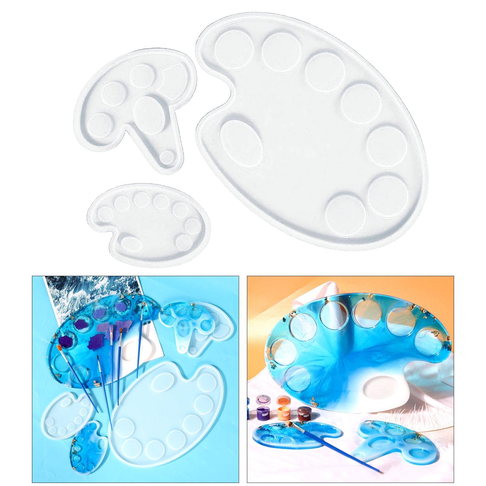 3x Silicone Epoxy Resin Paint Tray Mould Supplies