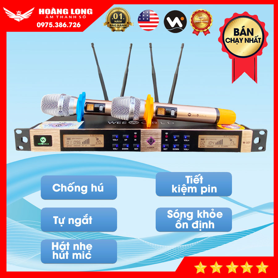 Micro Karaoke không dây cao cấp Weeworld W-321 - Hàng Chính Hãng