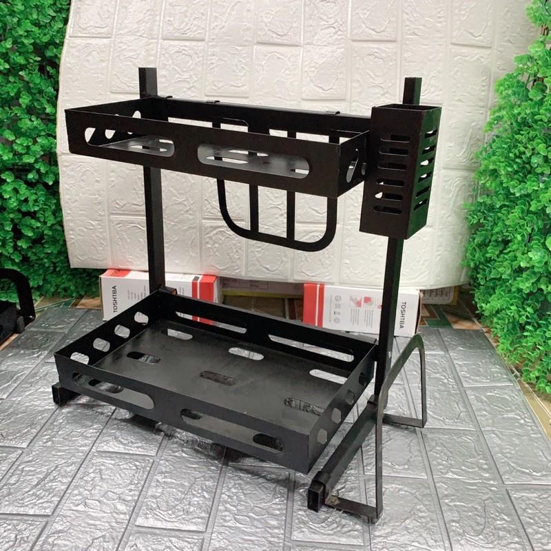 KỆ GIA VỊ ĐA NĂNG INOX 2 TẦNG VÀ 3 TẦNG SƠN TĨNH ĐIỆN