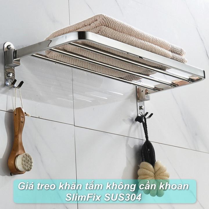 Giá treo khăn tắm không cần khoan SlimFix SUS304 - Home and Garden