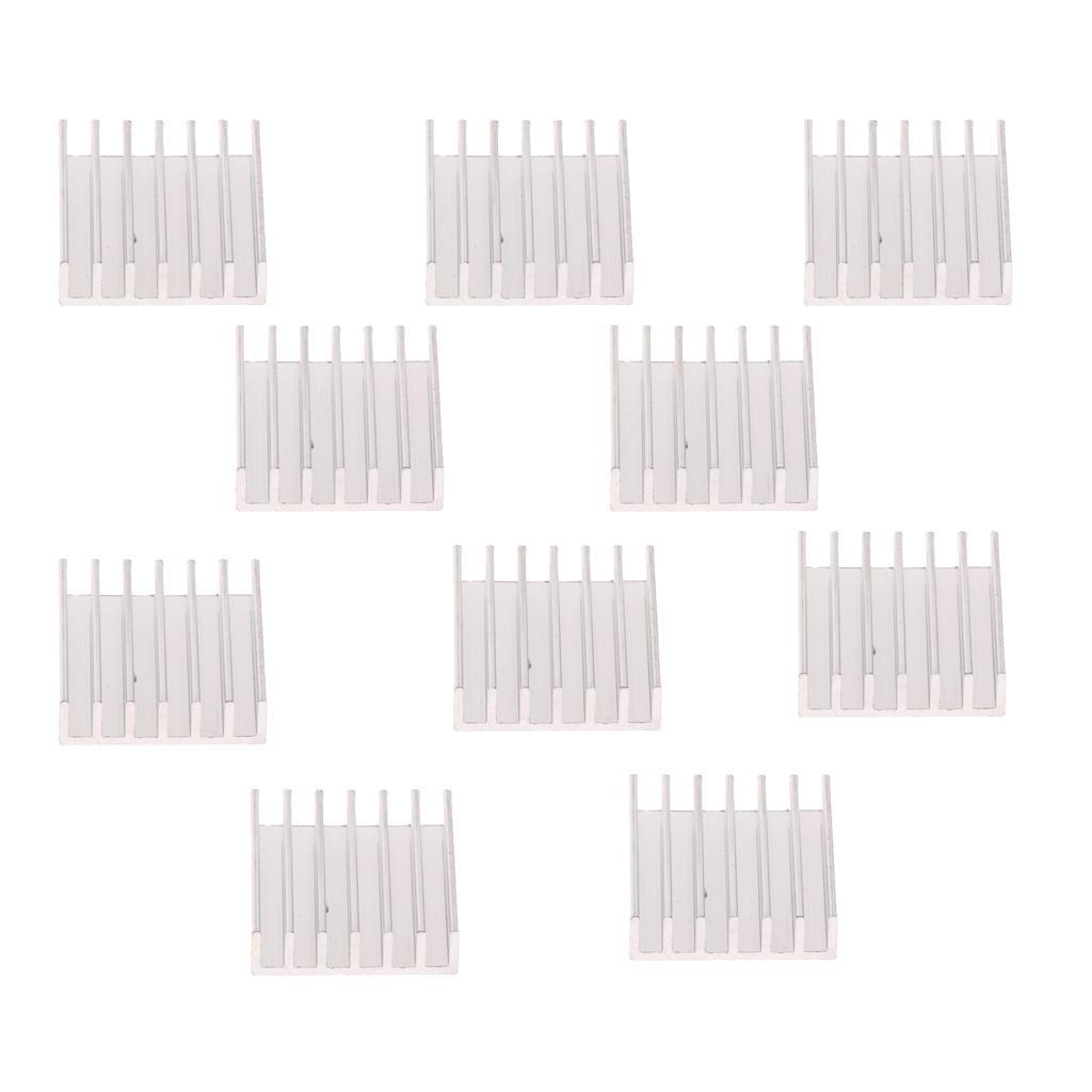 10x Silver Tone Aluminium Heatsink Heat Sink Radiator Cool Fin 20*20*6