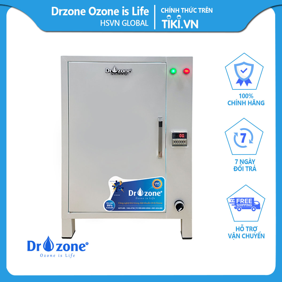 Tủ khử trùng UV DrOzone 60L - Hàng chính hãng
