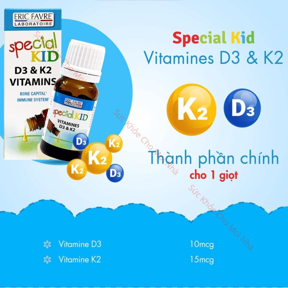 Siro Special Kid D3K2 Vitamins bổ sung vitamin D3 vitamin K2 hỗ trợ tăng cường hấp thu canxi suckhoechomoinha